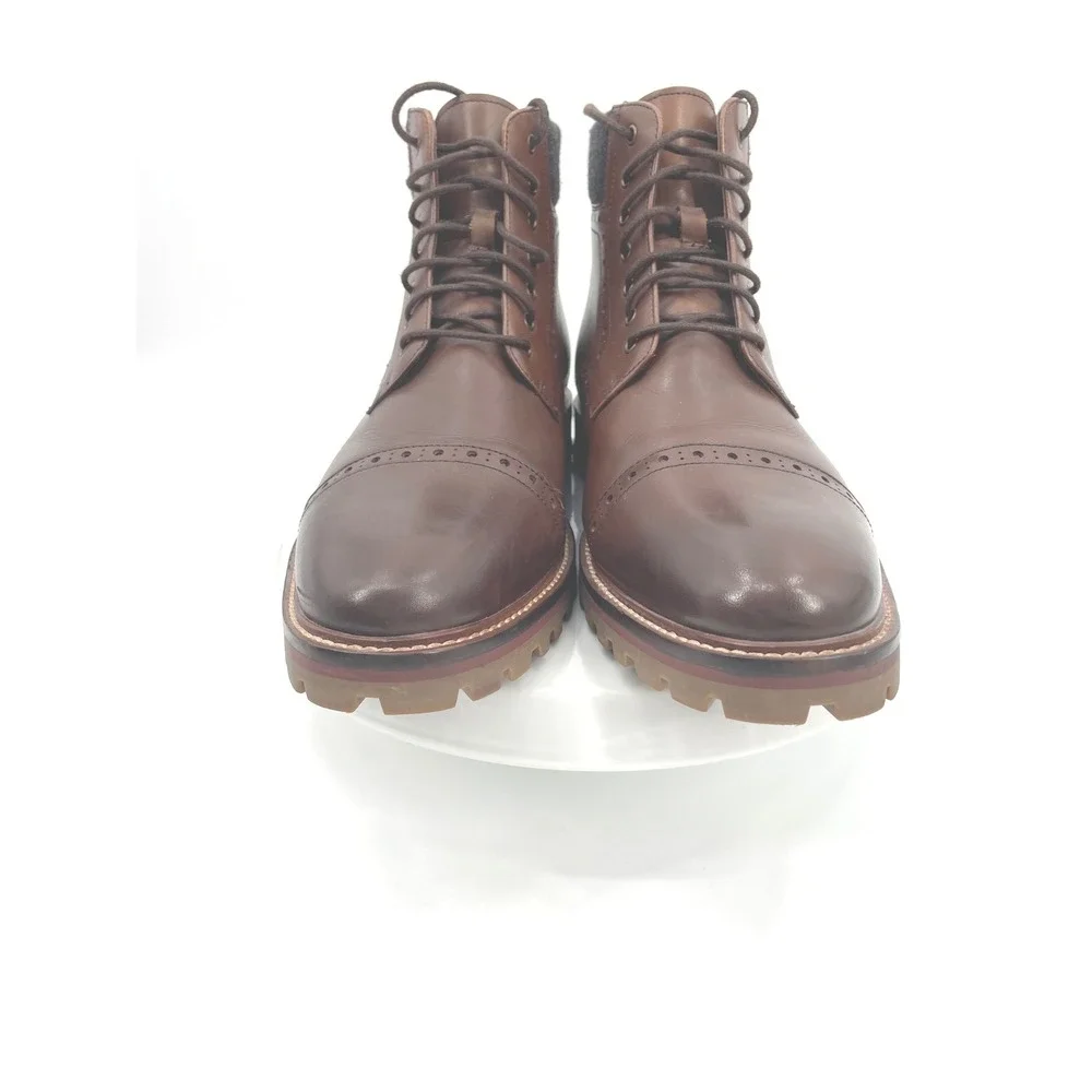Warfield & Grand Porter Boots Mens 12 Brown Leather Brogue Cap Toe Lug Sole Gorp